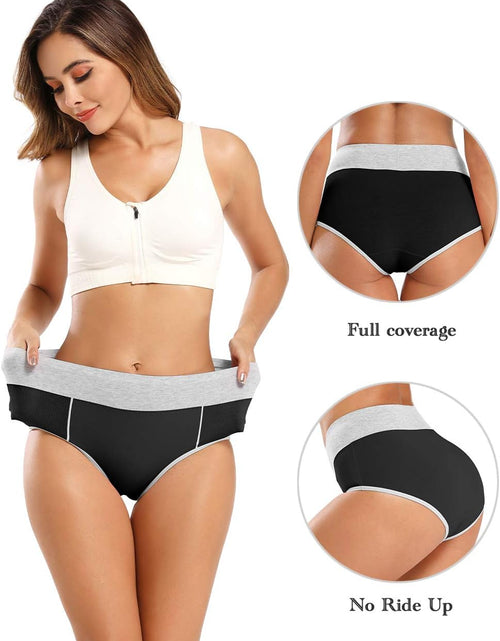 Load image into Gallery viewer, Women'S High Waisted Cotton Underwear Soft Breathable Panties Stretch Briefs Regular &amp; plus Size 5-Pack
