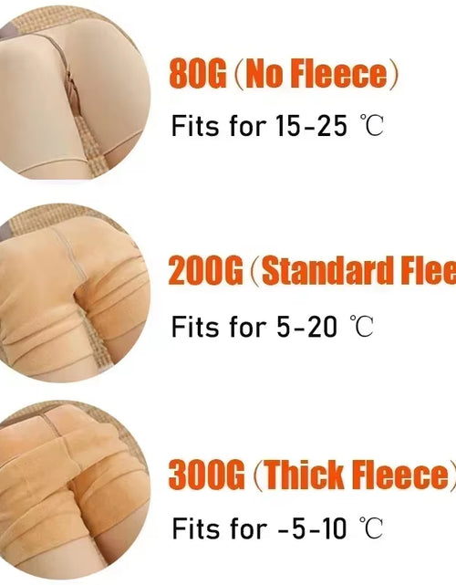 Load image into Gallery viewer, Women'S Thermal Leggings Insulated Tights Fleece Lined High Waist Elasticity Thick Plush Women Pantyhose Winter below 70Kg
