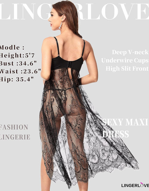 Load image into Gallery viewer, Women'S plus Size Lingerie Sexy Split Maxi Long Gown Sheer Dress

