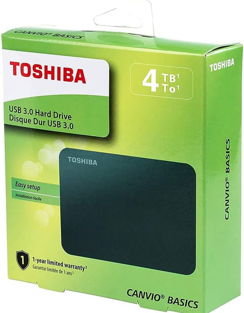 Load image into Gallery viewer, Canvio Basics 4TB Portable External Hard Drive USB 3.0, Black - HDTB440XK3CA
